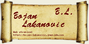 Bojan Lakanović vizit kartica